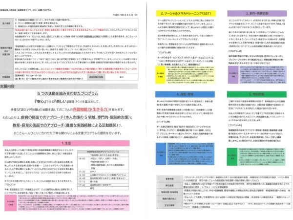 放課後等デイサービス　支援プログラムの画像